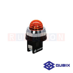 QUBIX CPNR-302Y ไพล็อตแล้มป์ แบบต่อตรง Ø30 mm. 3 จังหวะ สีเหลือง (YELLOW) LED 220VAC (PILOT LAMPS : Ø30 mm.)