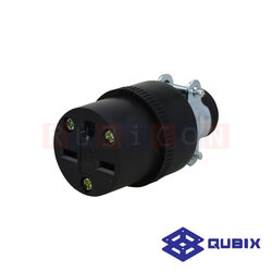 QUBIX C229 ปลั๊กยางตัวผู้มีแคล้มรัด NEMA 2P 3W 20A 125VAC