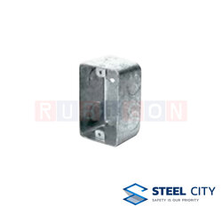 STEEL CITY HBX971 ยูโรป้าบ็อกซ์อาบสังกะสี หนา 1.2 mm. KNOCKOUT ตื้น 1/2” x 3/4” x 1/2” (HOT DIP GALVANIZED EUROPA BOXES)