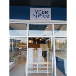 ป้ายหน้าร้านอะคริลิคติดสติกเกอร์ งานYOURSPACE