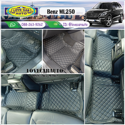 พรมปูพื้นรถยนต์ 6D Benz ML250 สีดำด้ายดำ