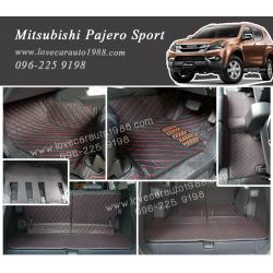 พรม6D Mitsubishi Pajero Sport สีดำด้ายแดง