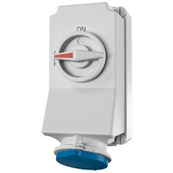 MENNEKES 5696A (รหัสใหม่ 5603306G) ปลั๊กตัวเมียติดผนัง พร้อมสวิทว์และ DUO-Interlock (2P+E) 32A 230V IP44