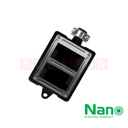 Nano Electric® RBNS4 บล็อคยางเปล่า สำหรับใส่เต้ารับกราวด์คู่ 2 ตัว พร้อมแผ่นเพลท ไม่มีช่องใส่เมนสวิตช์