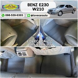 พรมปูพื้นรถยนต์ Benz E230 W210 กระดุมเล็ก pvc แท้ เทา