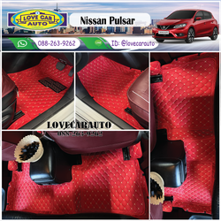 พรมปูพื้นรถยนต์ พรม6D Nissan Pulsar สีแดงสด
