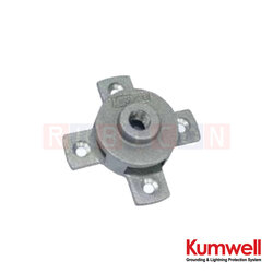 KUMWELL LTAS 58A ฐานหัวล่อฟ้าอลูมิเนียม (Tape Saddle) Thread Size 5/8", Tape Size 25x3, 25x4 mm, Aluminium