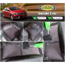 พรมรถยนต์ 6D สีดำด้ายแดง Suzuki Ciaz