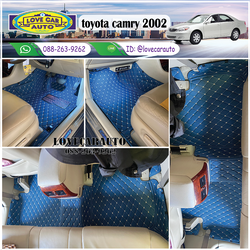 พรมปูพื้นรถยนต์ 6D Toyota Camry โตโยต้า แคมรี่ 2002 โฉมตาเหยี่ยว สีน้ำเงินด้ายทอง