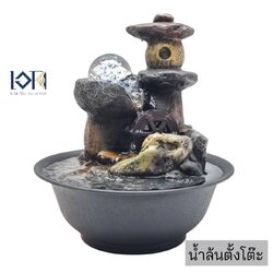 น้ำพุตั้งโต๊ะ รุ่นกังหันมงคล19096(ล็อตนี้ไฟสีขาว)มีลูกแก้วหมุนและกังหัน เสริมฮวงจุ้ยบ้านทีทำงาน ให้เป็นของขวัญมงคล