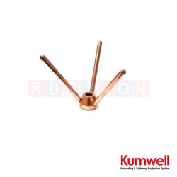 KUMWELL LMAT 58 ล่อฟ้า3 แฉก (Multi Point Air Terminal ) Multi Point Head ขนาด 5/8″