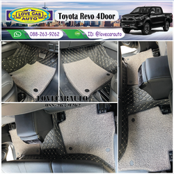 พรมปูพื้นรถยนต์ พรม7D Toyota Revo 4Door Rocco สีด้ายทอง+ไวนิลสีเทา