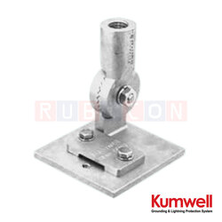 KUMWELL LDAS 58-253A ฐานหัวล่อฟ้าอลูมิเนี่ยมปรับมุม (Adjustable Saddle for Tape) Thread Size 5/8", Tape Size 25x3 mm, Aluminium