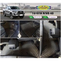 พรมรถยนต์ 6D สีดำด้ายทอง Toyota Revo 4 ประตู