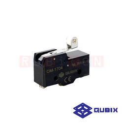 QUBIX CM-1704 ไมโครสวิตซ์ RIGID SHORT ROLLER LEVER 15A, 250V SPDT 1NO, 1NC SCREW TYPE (MICRO SWITCH CM - 1700 SERIES )