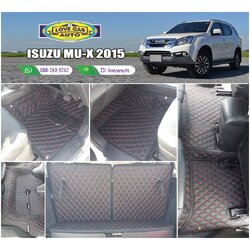 พรมรถยนต์ 6D Isuzu Mu-X 2015 สีดำด้ายแดง