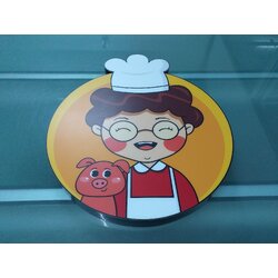 งานพิมพ์สติกเกอร์โปร่งแสงลงบนป้ายตู้ไฟอลูมิเนียม งานป้ายกล่องไฟร้านอาหาร