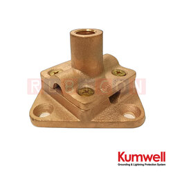 KUMWELL LDOS 58 ฐานหัวล่อฟ้า 2 ชั้น (Double Base Saddle) Thread Size 5/8", Cable Size 50-70 mm2