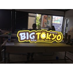 ป้ายไฟตัวอักษรและโลโก้ ขอบอลูมิเนียม ป้ายไฟออกหน้า งานBIGTOKYO ROLLUP BLENDER PANCAKE บิ๊กโตเกียว By คุณเปิ้ล