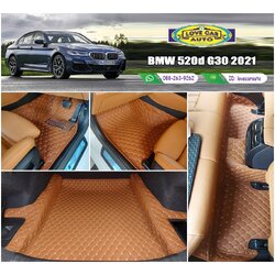 พรมรถยนต์ 6D สีน้ำตาลเข้ม BMW 520d G30 2021