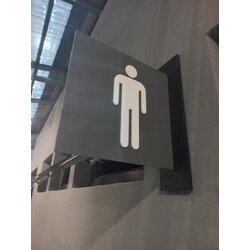 ป้ายห้องน้ำอะคริลิคและโลหะ งานห้องน้ำชาย