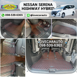 พรมปูพื้นรถยนต์ 6D Nissan Serena Hightway Hybrid 2024-2025 พรมvvip ดำแดง
