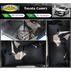 พรมรถยนต์ 6D สีดำด้ายครีม Toyota Camry
