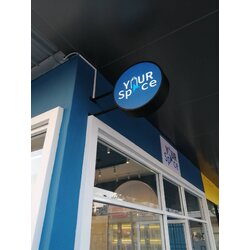 ป้ายตู้ไฟอลูมิเนียมแอลอีดีสีดำ งานYOURSPACE