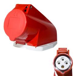 MENNEKES รหัสสินค้า 1373 ปลั๊กตัวเมียติดผนัง เข้าสายด้านบน (3P+E) 32A 400V IP44