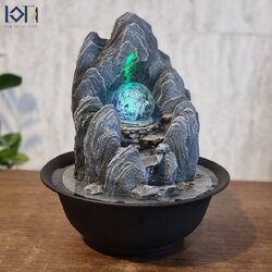 น้ำพุตั้งโต๊ะ รุ่นภูเขาเงินทองL22051 น้ำตกตั้งโต๊ะ ด้านหลังเป็นภูเขาด้านหน้าเป็นน้ำหมุน ตรงตามฮวงจุ้ย