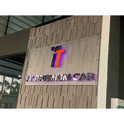 งานป้ายไฟอักษรโลหะไฟออกหลังRGB ป้ายไฟออกหลังเปลี่ยนสี งานTT PREMIUM CAR