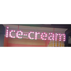 ป้ายไฟปิงปอง "ice-cream" | ป้ายหวานสดใส สไตล์คาเฟ่ ขวัญใจร้านไอศกรีมและเบเกอรี่