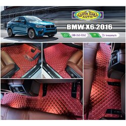 พรมรถยนต์ 6D สีแดงไวน์ BMW X6 2016