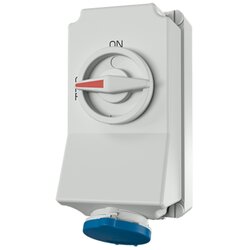 MENNEKES 7002A (รหัสใหม่ 5601306G) ปลั๊กตัวเมียติดผนัง พร้อมสวิทว์และ DUO-Interlock (2P+E) 16A 230V IP44