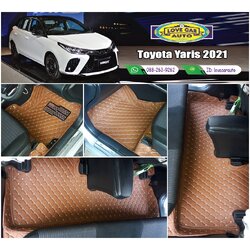 พรมรถยนต์ 6D สีน้ำตาลเข้ม Toyota Yaris 2021