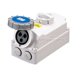 DAKO Plug เต้ารับพร้อมสวิทช์ล็อคกันน้ำ HTPZ 1231 (2P+E) 32A IP67 (SWITCHED & INTERLOCKED SOCKETS IP67)