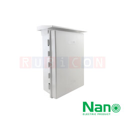 NANO-104W ตู้พลาสติกกันน้ำมีหลังคา ฝาทึบ ขนาด 15x21x8 นิ้ว (390x541x201mm) สีขาว NANO Electric®