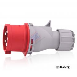 "DAKO Plug" HTN715 ปลั๊กตัวผู้กลางทาง ปลั๊กมีขาสลับเฟส 3P+N+E 16A 400V IP44