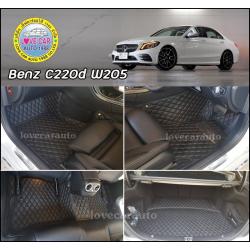 พรมเข้ารูปปูพื้นรถ Benz C220D W205 พรม6ดี