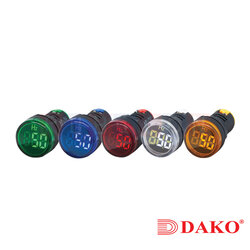 "DAKO" AD22-22HM-W ไพล็อตแล้มป์ มิเตอร์วัดความถี่ไฟฟ้า 22 มม. สีขาว (WHITE) (HZ INDICATOR)