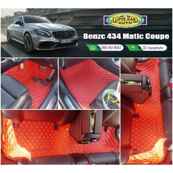พรมรถยนต์ 6D สีแดงสด Benz c 434 Matic Coupe