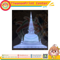 ป้ายไฟ ไดคัทตามรูปทรง งานเจดีย์วัด