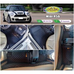 พรมรถยนต์ 6D สีดำด้ายดำ Mini R56