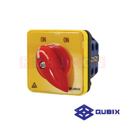 QUBIX SA16-2-2/61038-B03H สวิตช์สับเปลี่ยนสองทางไม่มีตำแหน่งปิด 2P 16A 3kW / 5.5kW 48×48มม. (CHANGE OVER SWITCHES WITHOUT OFF)