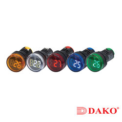"DAKO" AD22-22TMR-G ไพล็อตแลมป์ มิเตอร์วัดอุณหภูมิห้อง 22 มม. สีเขียว (GREEN) (ROOM TEMPERATURE INDICATOR)