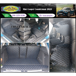 พรมรถยนต์ 6D สีดำด้ายฟ้า Mini Cooper Countryman 2020