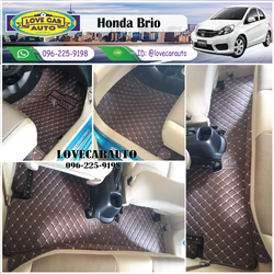 พรมปูพื้นรถยนต์ 6D Honda Brio สีกาแฟ