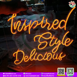 ป้ายไฟนีออนดัดสีแดง งานstyle delicious
