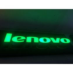 ป้ายไฟตัวอักษรออกหน้าLEDไฟสีเขียว งานLENOVO