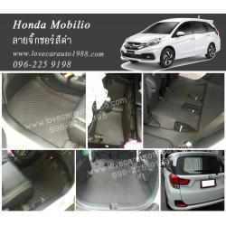 ยางปูพื้นรถยนต์ Honda Mobilio ลายจิ๊กซอร์สีดำ